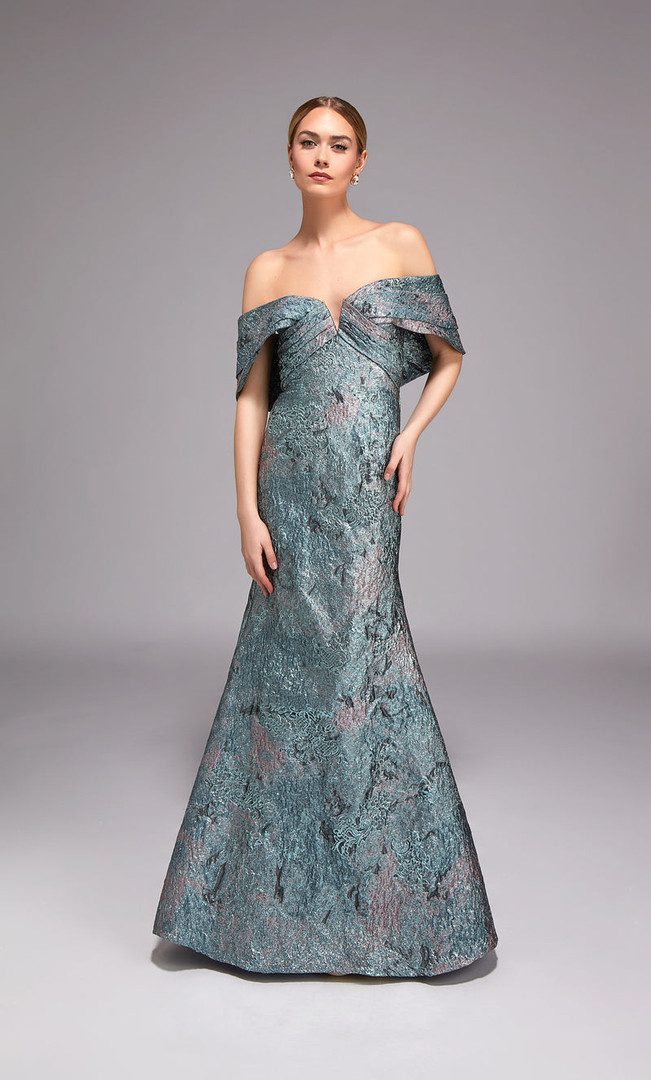 Alyce Paris 27794 Metallic Jacquard Off Shoulder Long Gown