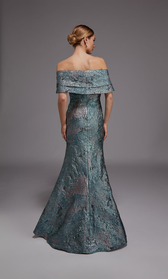 Alyce Paris 27794 Metallic Jacquard Off Shoulder Long Gown