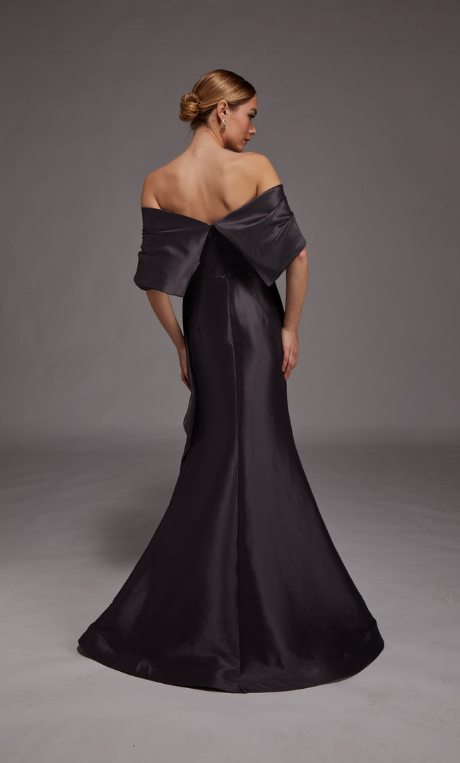 Alyce Paris 27822 Stretch Mikado Off Shoulder Foldover Gown