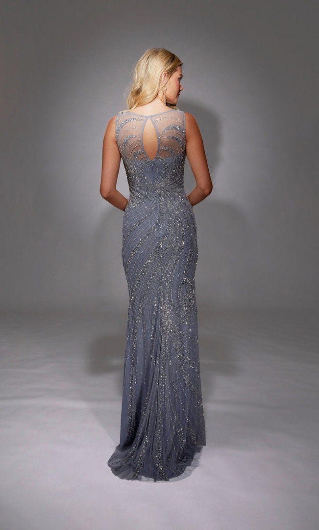 Alyce Paris 27846 Hand Beaded Illusion Neckline Sheath Gown