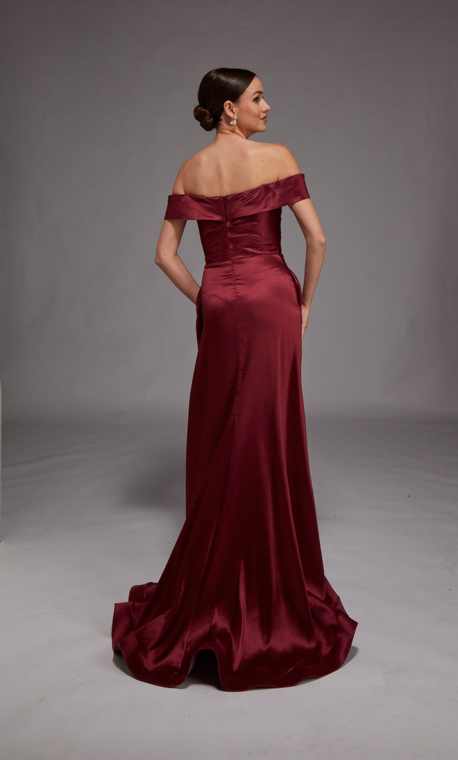 Alyce Paris 27857 Stretch Mikado Off Shoulder Sleeves Gown