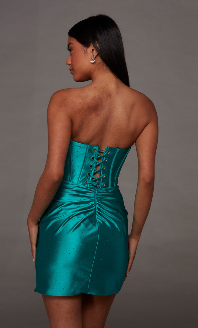 Alyce Paris 40187 Stretch Satin Cowl Neckline Short Dress