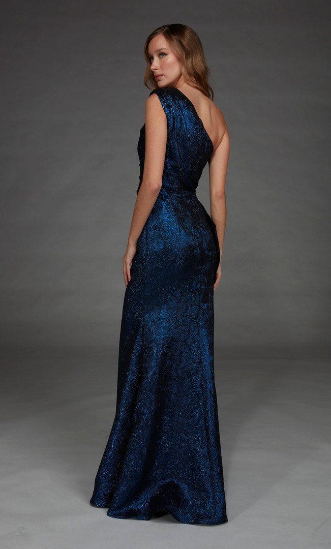 Alyce Paris 27885 Jacquard One-Shoulder Neck A-Line Dress