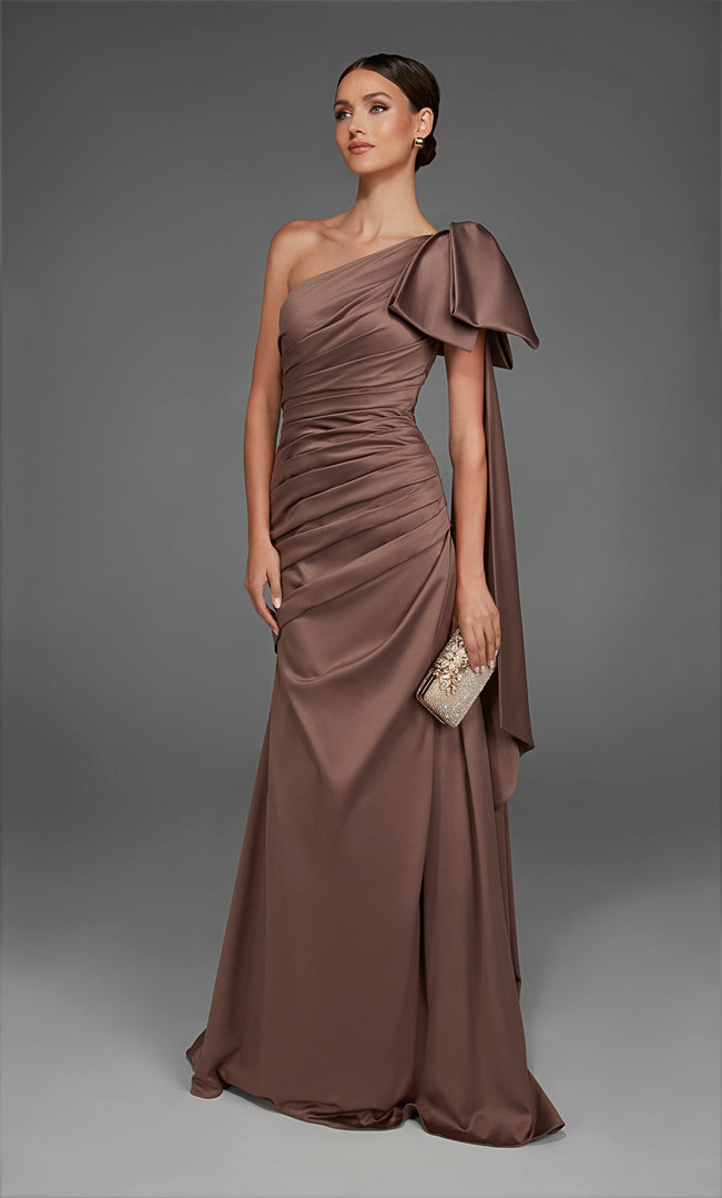 Alyce Paris 27891 Perfect Satin One Shoulder A-Line Dress