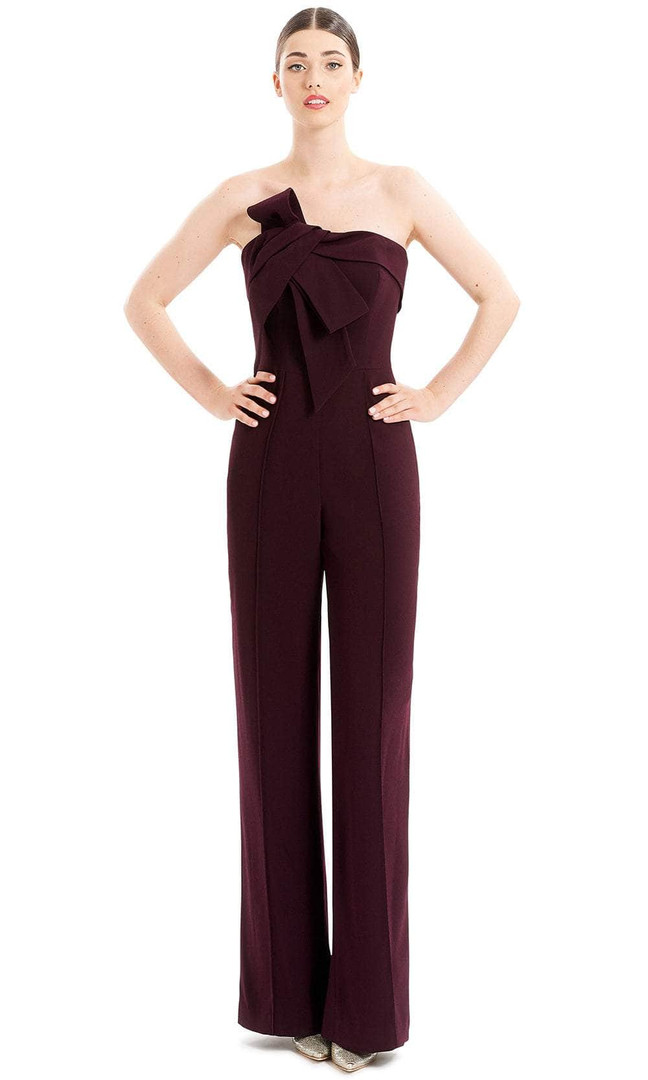 Alexander by Daymor 1678F22 Strapless Folded Neck Jumpsuit