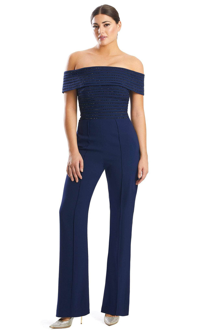 Alexander by Daymor 1751S23 Straight Off-Shoulder Jumpsuit