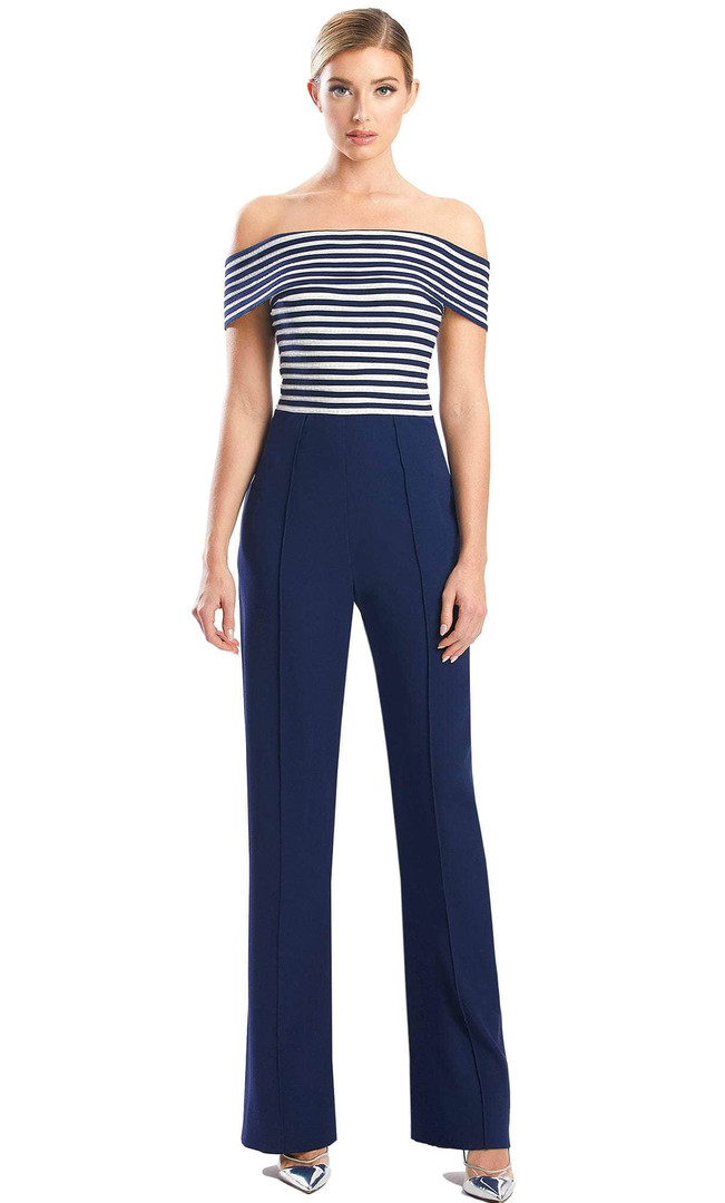 Alexander by Daymor 1751S23 Straight Off-Shoulder Jumpsuit