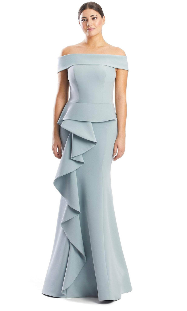 Alexander by Daymor 1756S23 Crepe Ruffles Off Shoulder Gown