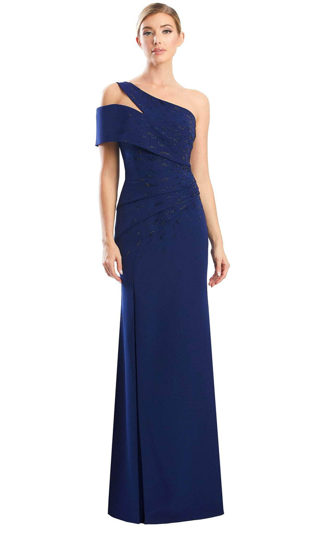 Alexander by Daymor 1784S23 Beaded One Shoulder Sheath Gown