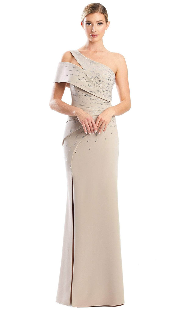 Alexander by Daymor 1784S23 Beaded One Shoulder Sheath Gown