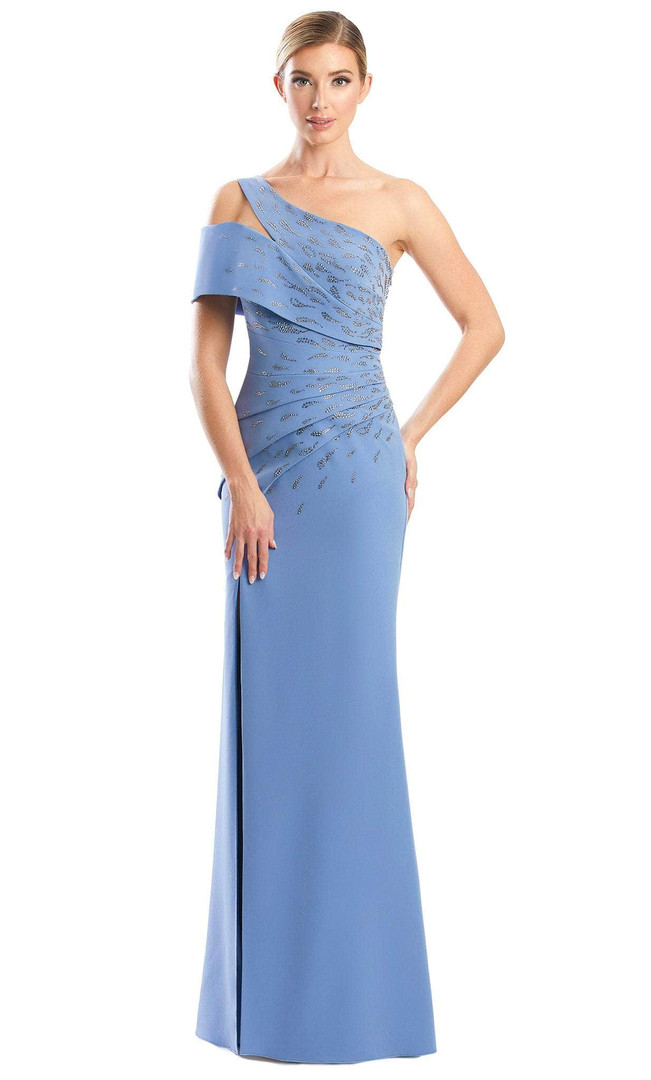 Alexander by Daymor 1784S23 Beaded One Shoulder Sheath Gown