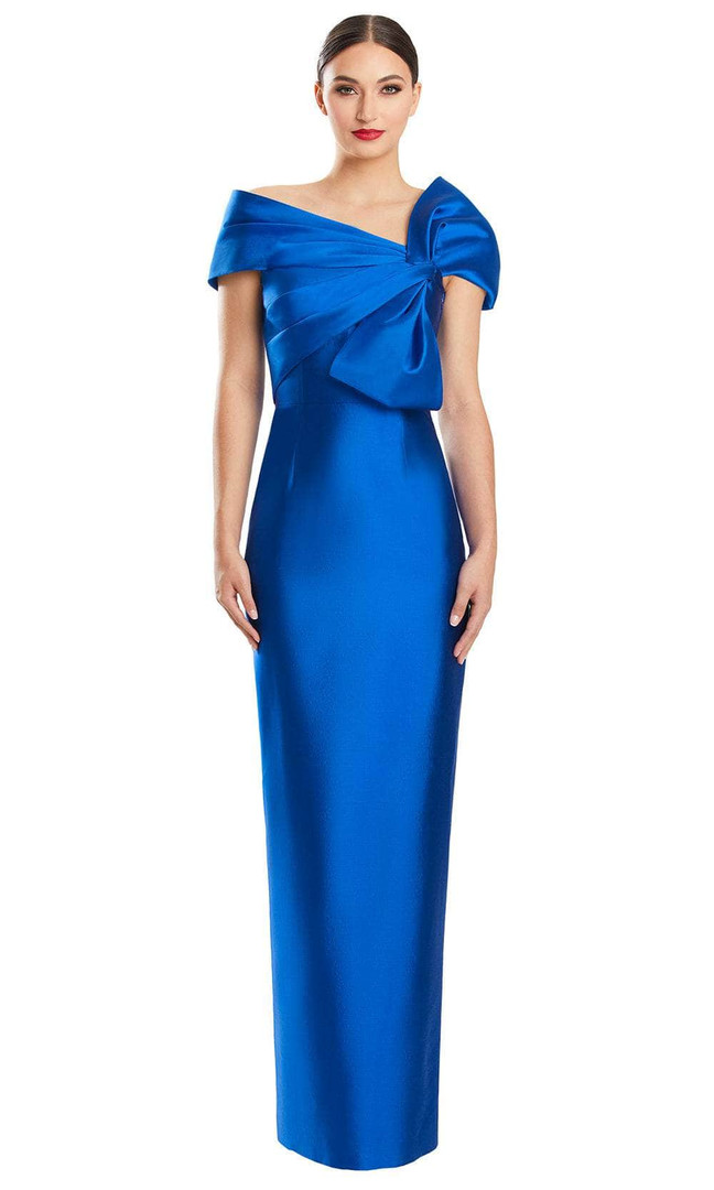 Alexander by Daymor 1885F23 Asymmetrical Off-Shoulder Gown