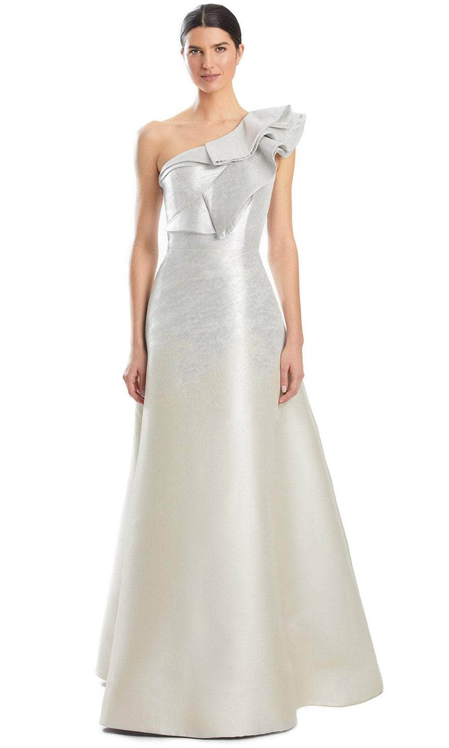 Alexander by Daymor 1950S24 Ruffled One-Shoulder Fitted Gown