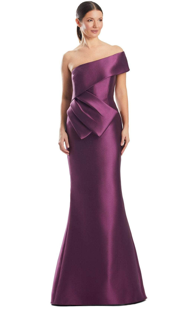 Alexander by Daymor 1966S24 Asymmetric Off Shoulder Dress