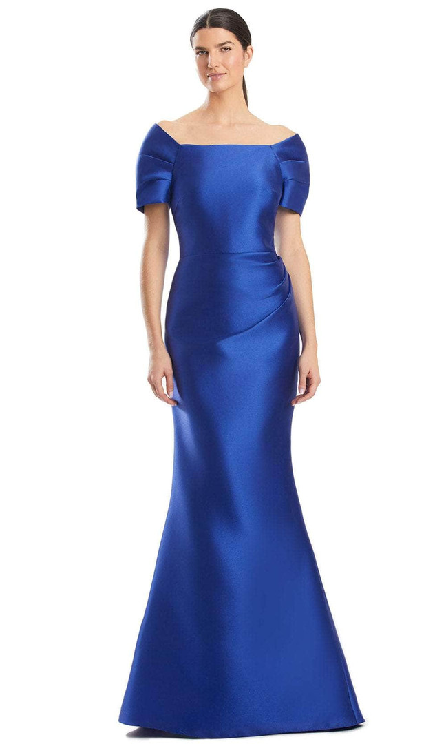 Alexander by Daymor 1967S24 Short Puff Sleeve Ruched Dress