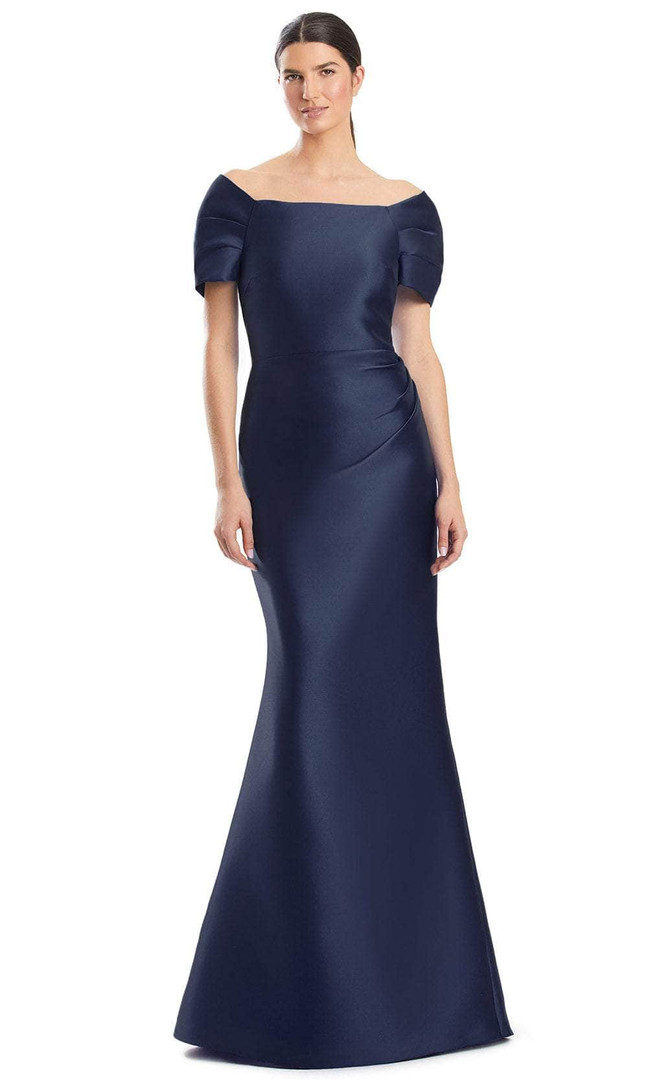 Alexander by Daymor 1967S24 Short Puff Sleeve Ruched Dress