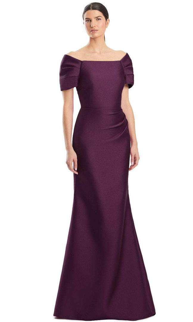 Alexander by Daymor 1967S24 Short Puff Sleeve Ruched Dress