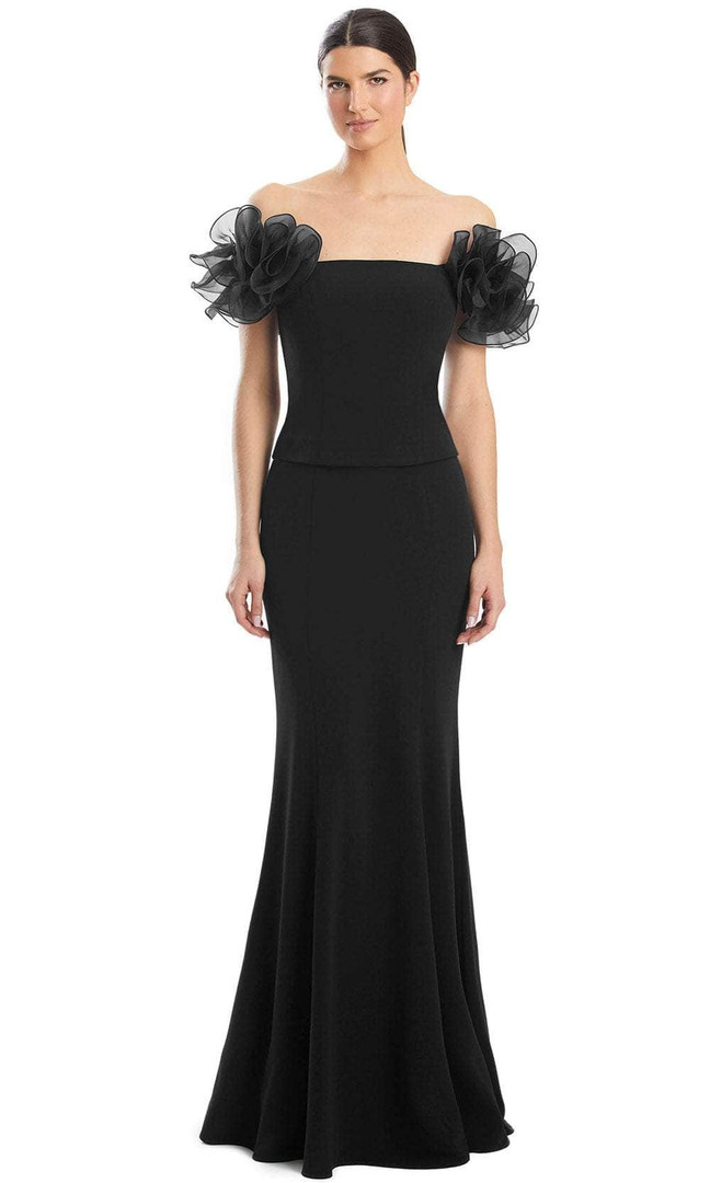 Alexander by Daymor 1983S24 Ruffled Off-Shoulder Long Gown