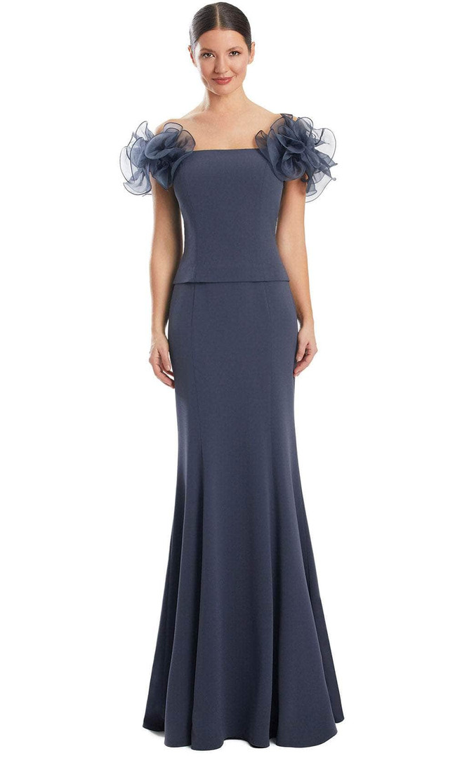 Alexander by Daymor 1983S24 Ruffled Off-Shoulder Long Gown