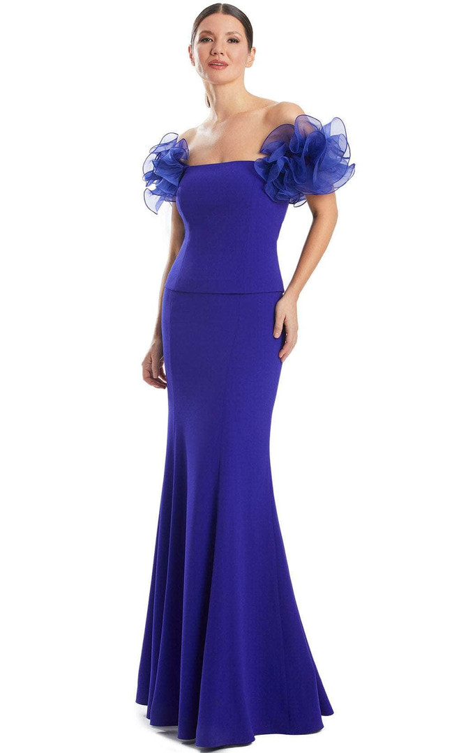 Alexander by Daymor 1983S24 Ruffled Off-Shoulder Long Gown