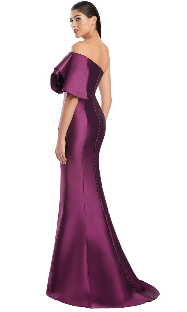 Alexander by Daymor 3051S25 One Shoulder Flutter Sleeve Gown