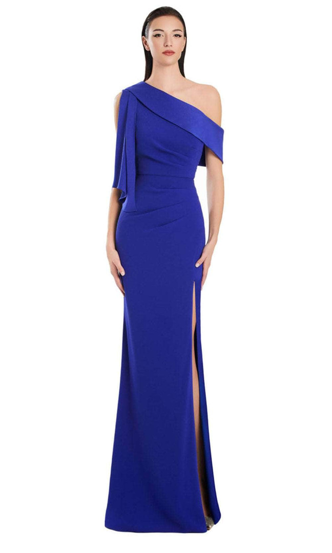 Alexander by Daymor 3058S25 Asymmetrical Draped Sleeve Gown