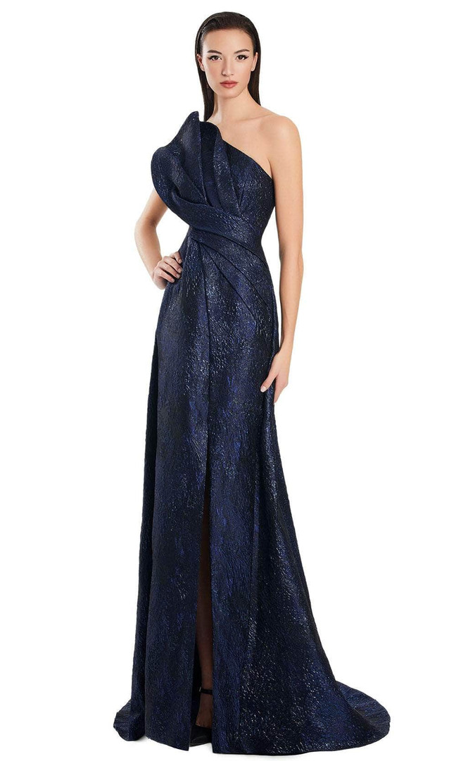Alexander by Daymor 3067S25 Textured One Shoulder Strap Gown