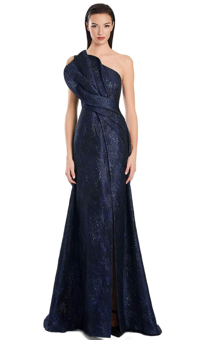 Alexander by Daymor 3067S25 Textured One Shoulder Strap Gown