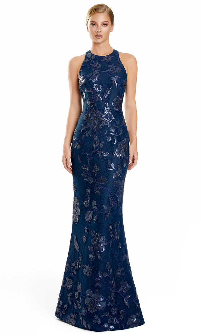 Alexander by Daymor 3101F25 Embellished Halter Neck Gown