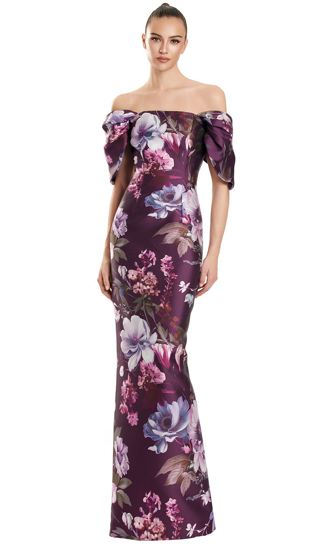 Alexander by Daymor 3104F25 Floral Short Puff Sleeves Gown