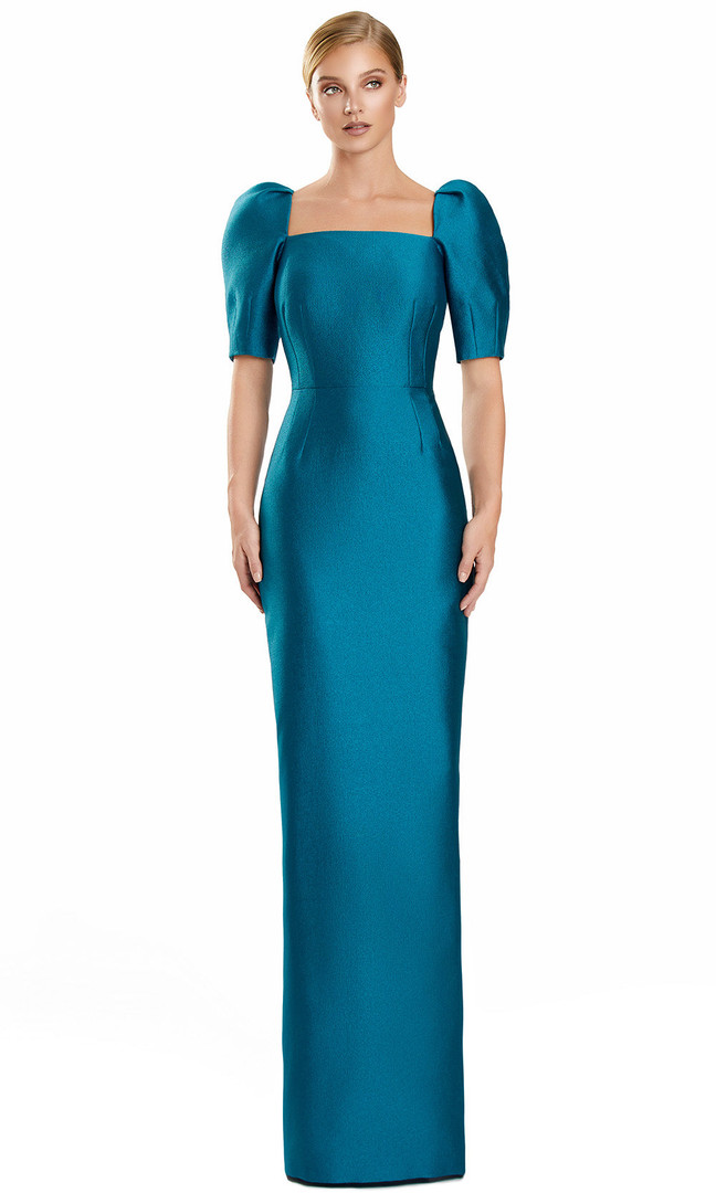 Alexander by Daymor 3111F25 Square Neck Puff Sleeve Gown