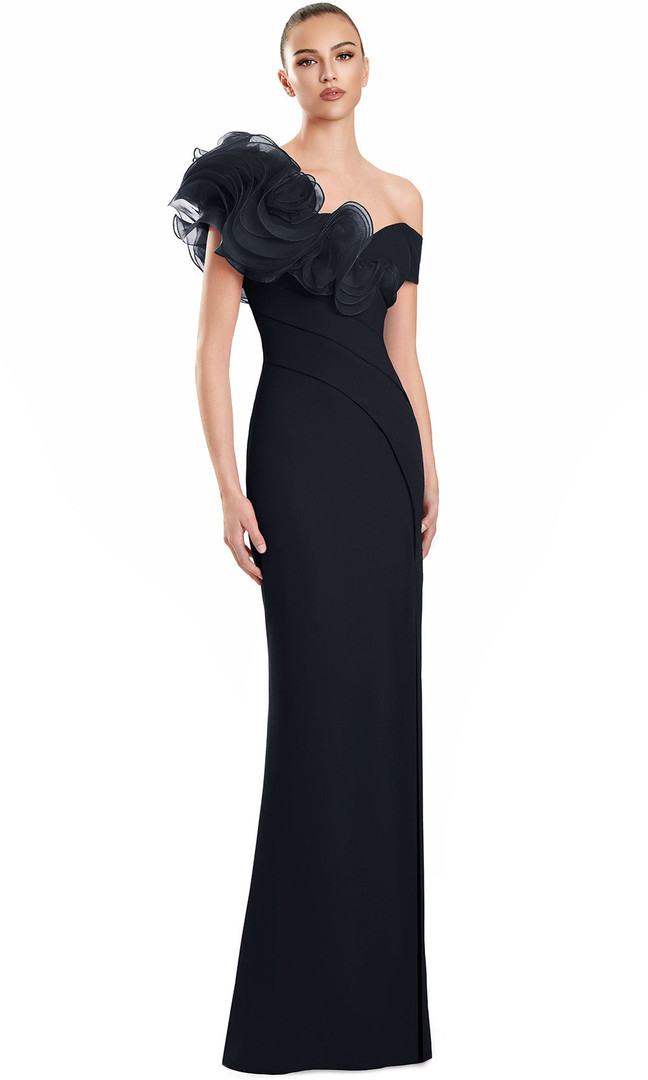Alexander by Daymor 3122F25 Ruffled Off Shoulder Sheath Gown