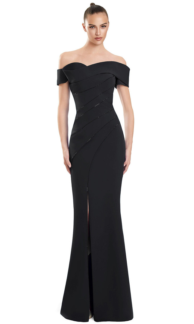 Alexander by Daymor 3123F25 Off Shoulder Short Sleeves Gown