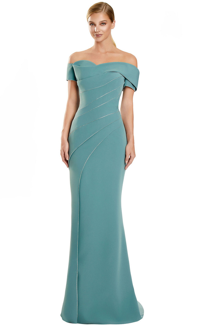 Alexander by Daymor 3123F25 Off Shoulder Short Sleeves Gown