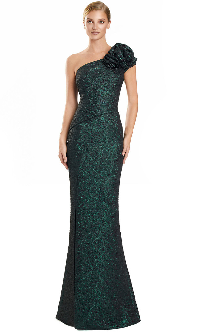 Alexander by Daymor 3130F25 Textured Floral Cap Sleeve Gown