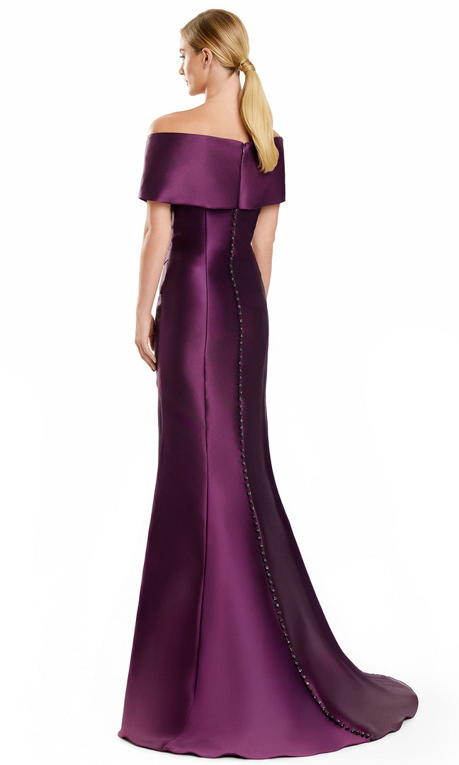 Alexander by Daymor 3134F25 Layere Pleated Off Shoulder Gown
