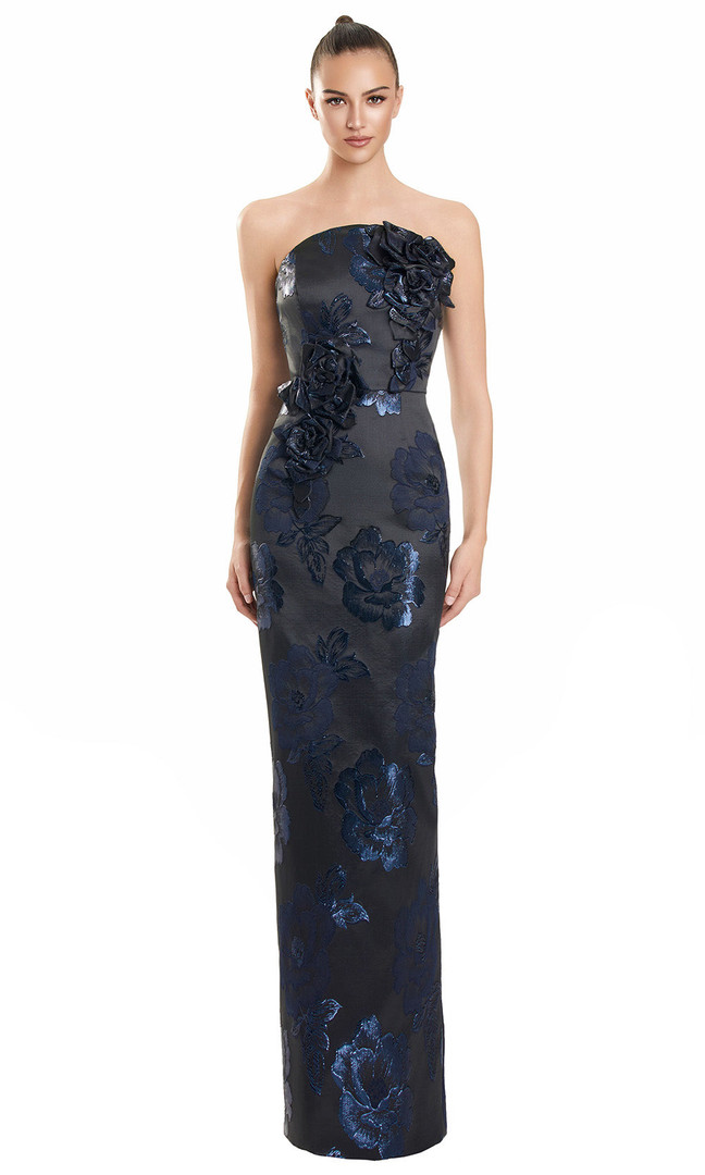 Alexander by Daymor 3135F25 3D Floral Pattern Strapless Gown