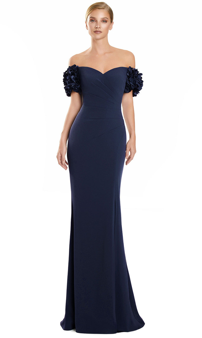 Alexander by Daymor 3136F25 Off Shoulder Floral Sleeve Gown