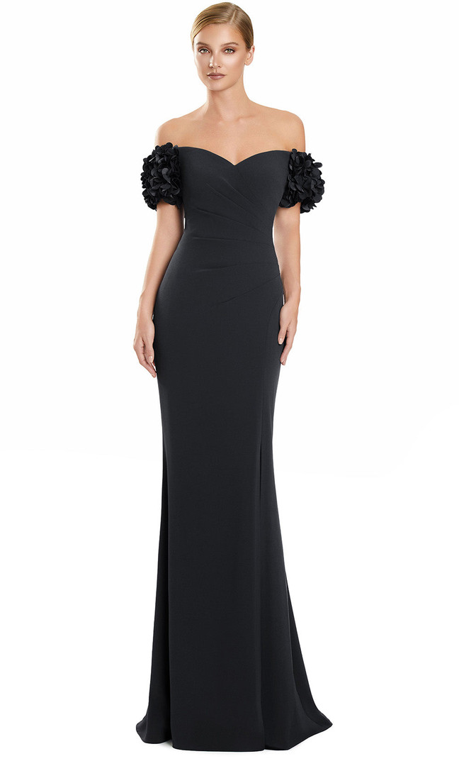 Alexander by Daymor 3136F25 Off Shoulder Floral Sleeve Gown