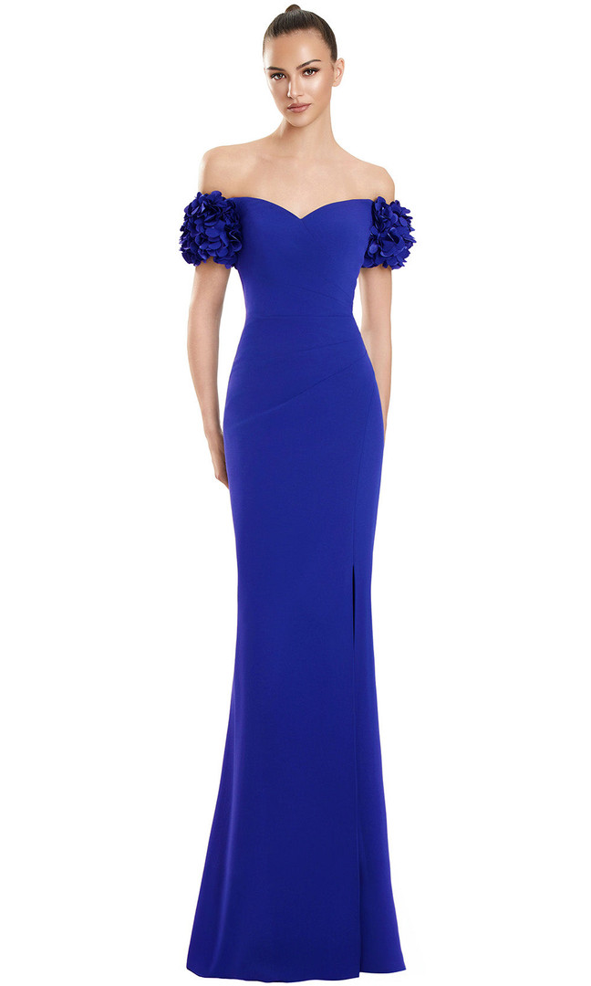 Alexander by Daymor 3136F25 Off Shoulder Floral Sleeve Gown