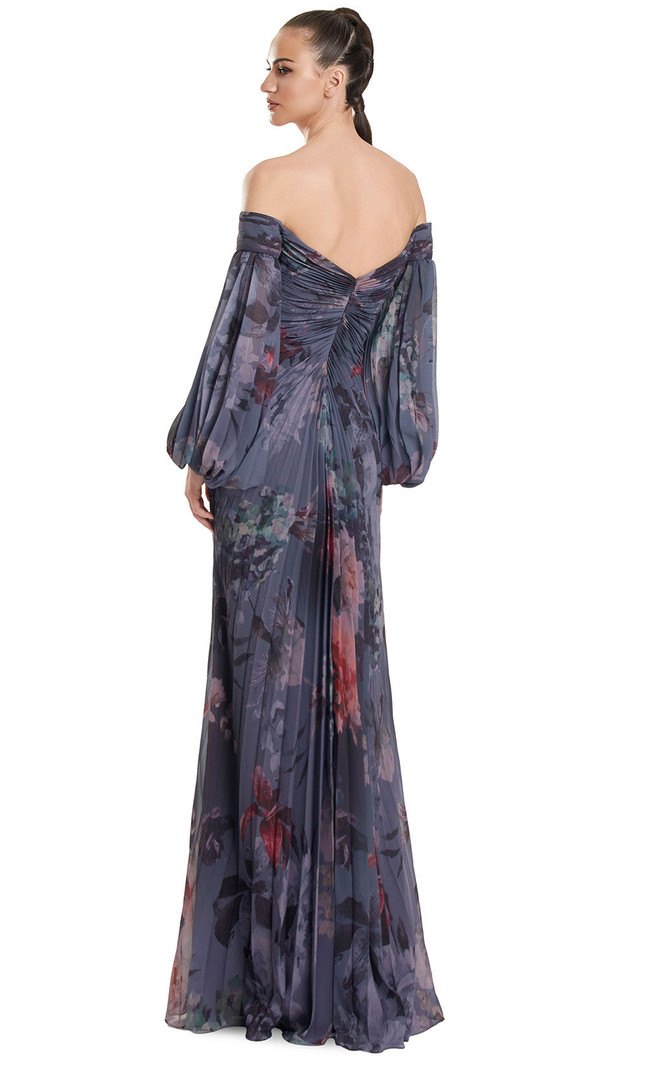 Alexander by Daymor 3146F25 Floral Print Off Shoulder Gown