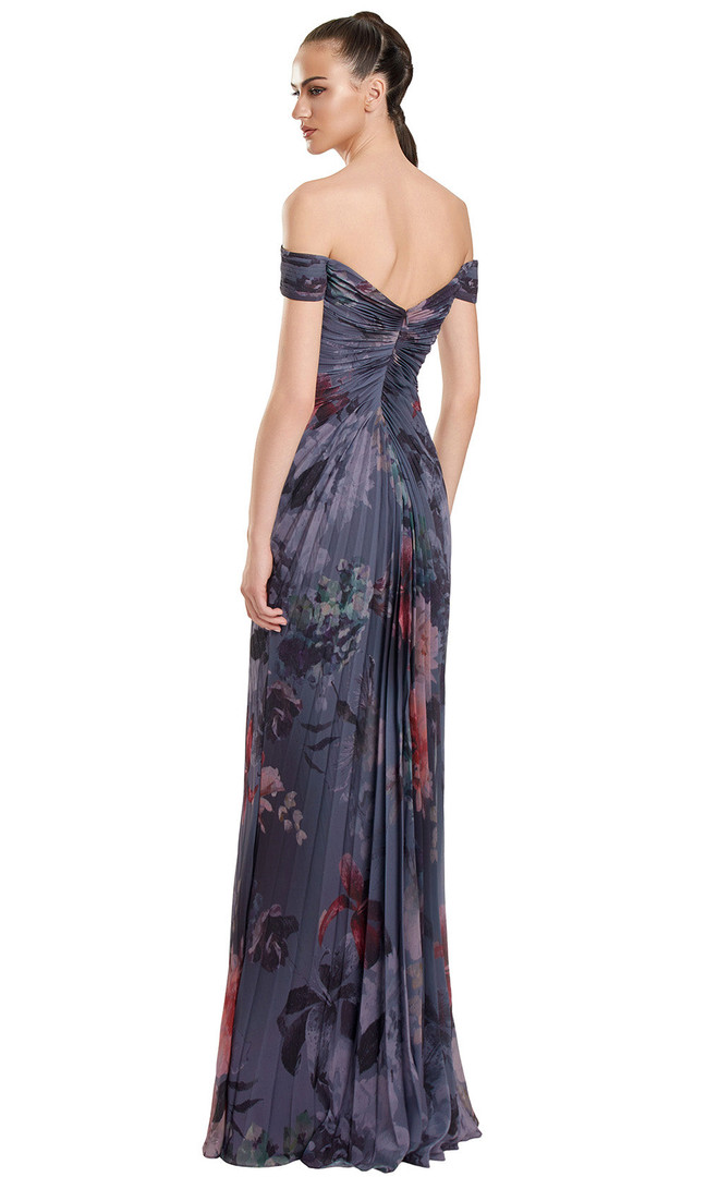 Alexander by Daymor 3146F25 Floral Print Off Shoulder Gown