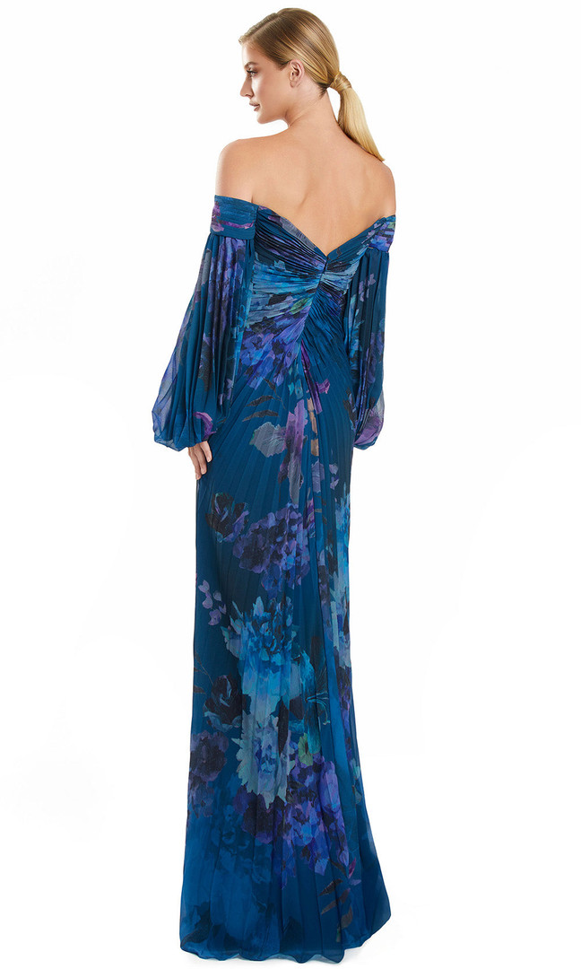 Alexander by Daymor 3146F25 Floral Print Off Shoulder Gown