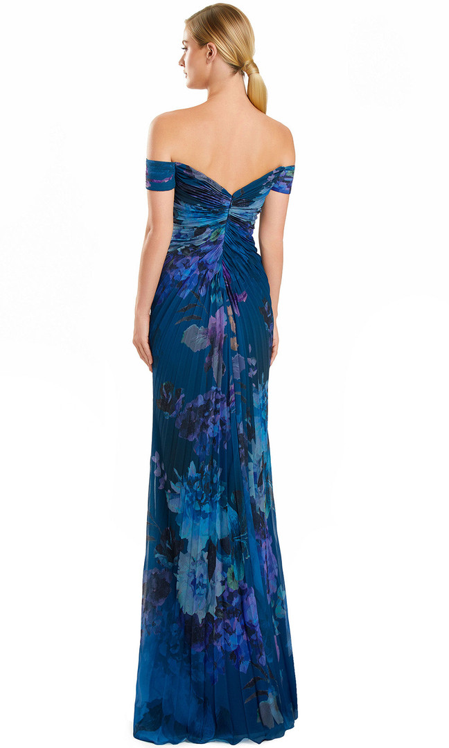 Alexander by Daymor 3146F25 Floral Print Off Shoulder Gown