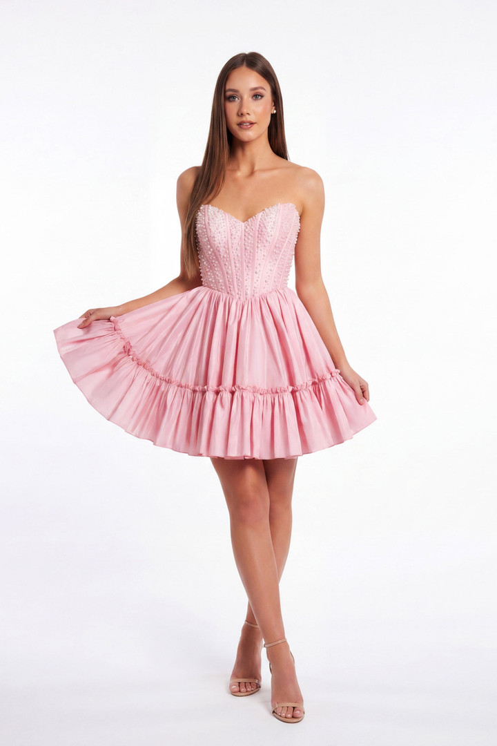 Portia and Scarlett XO216 Taffeta Strapless Cocktail Dress