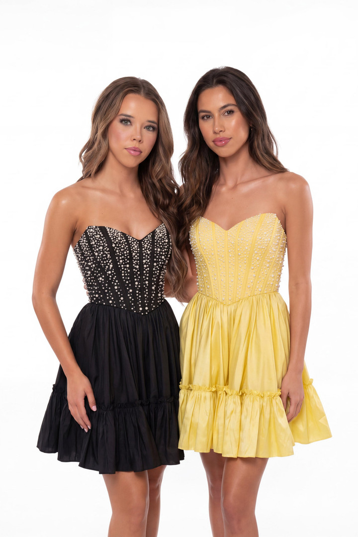 Portia and Scarlett XO216 Taffeta Strapless Cocktail Dress