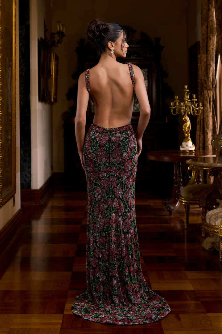 Portia and Scarlett PS26850C Beaded V-Neck Sleeveless Dress