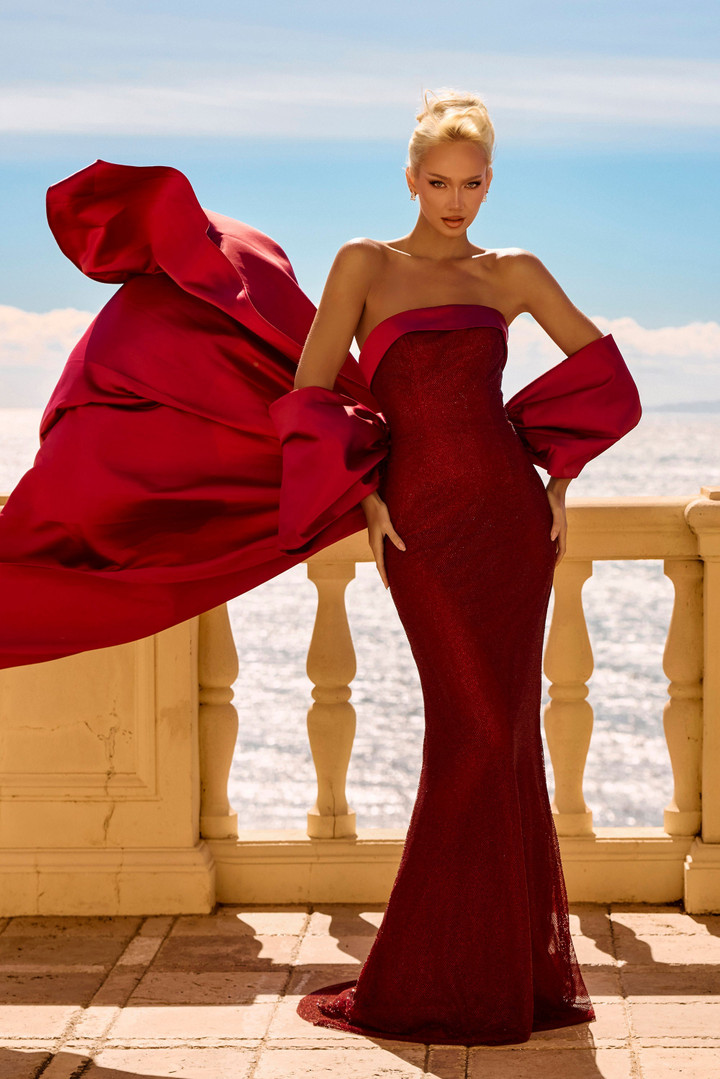 Portia and Scarlett PS26904E Novelty Satin Strapless Dress