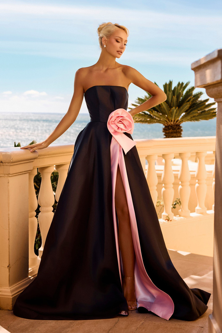 Portia and Scarlett PS26913E Satin Strapless A-Line Dress