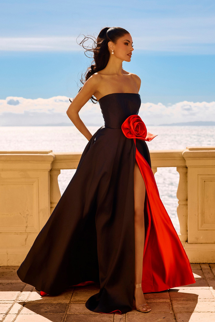 Portia and Scarlett PS26913E Satin Strapless A-Line Dress